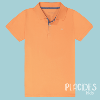 CONJUNTO INFANTIL OGOCHI CALÇA E CAMISA GOLA POLO SLIM LARANJA