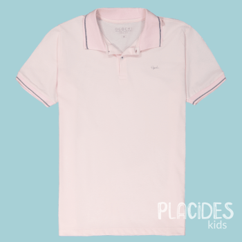 CONJUNTO INFANTIL OGOCHI PRIMAVERA VERÃO POLO ROSA CLARO