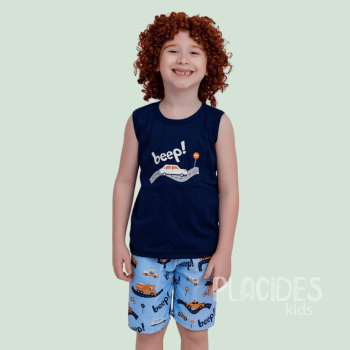 CONJUNTO INFANTIL VERÃO AZUL MARINHO CARRO BEEP