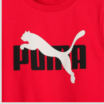 CONJUNTO INFANTIL VERÃO ESPORTIVO PUMA PRETO COM VERMELHO