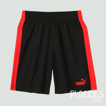 CONJUNTO INFANTIL VERÃO ESPORTIVO PUMA PRETO COM VERMELHO