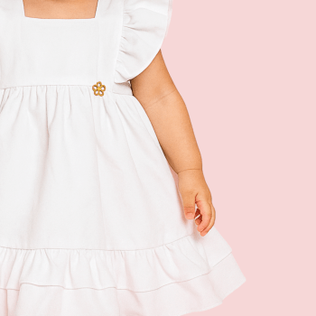 VESTIDO INFANTIL ALFAIATARIA LUXO BRANCO