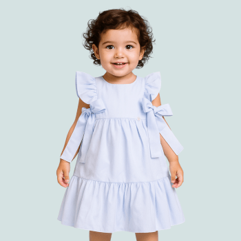 VESTIDO INFANTIL ALFAIATARIA LUXO ISABELLA LISO BRANCO