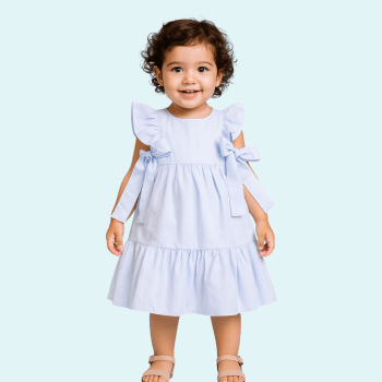 VESTIDO INFANTIL ALFAIATARIA LUXO ISABELLA LISO BRANCO