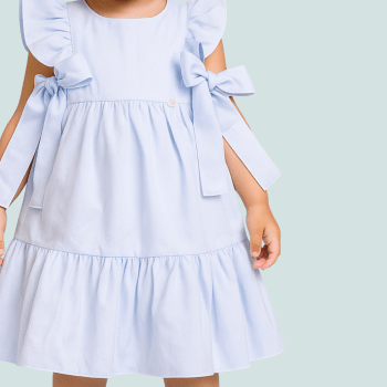 VESTIDO INFANTIL ALFAIATARIA LUXO ISABELLA LISO BRANCO
