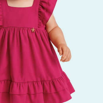 VESTIDO INFANTIL ALFAIATARIA LUXO ROSA PINK