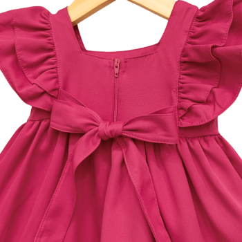 VESTIDO INFANTIL ALFAIATARIA LUXO ROSA PINK