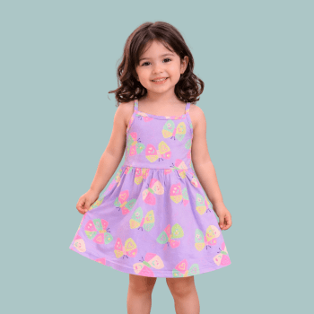 VESTIDO INFANTIL BRANDILI LILAS BORBOLETAS