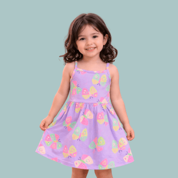 VESTIDO INFANTIL BRANDILI LILAS BORBOLETAS