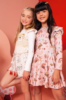 VESTIDO INFANTIL KUKIE INVERNO MANGA LONGA