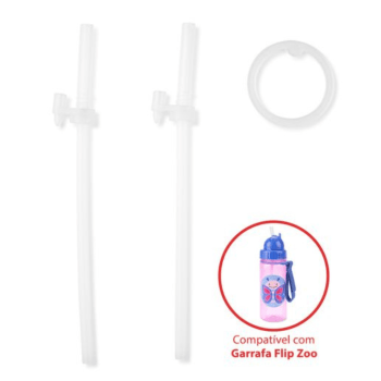KIT COM 2 CANUDOS DE REPOSIÇÃO DA GARRAFA FLIP ZOO SKIP HOP 