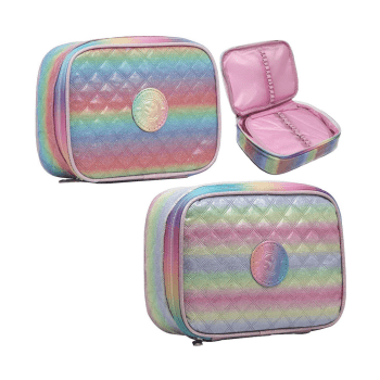 ESTOJO ORGANIZADOR ESCOLAR PORTA LAPIS E CANETAS COM 2 DIVISORIAS COLORIDO YEPP