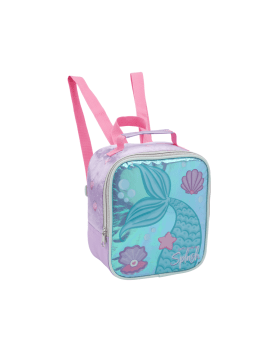 KIT INFANTIL MOCHILA DE RODINHAS LANCHEIRA E ESTOJO ESCOLAR SPLASH SEREIA SEANITE