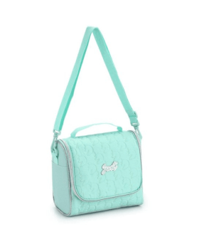 LANCHEIRA TÉRMICA MENINA ESCOLAR BOLSA MATELASSÊ UNICORNIO VERDE