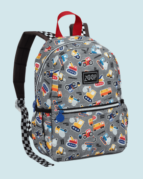 MOCHILA INFANTIL PASSEIO ESCOLAR CINZA TRATOR ZOOP MOCHILA INFANTIL PASSEIO ESCOLAR CINZA TRATOR ZOOP