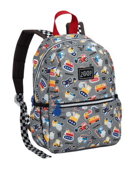 MOCHILA INFANTIL PASSEIO ESCOLAR CINZA TRATOR ZOOP