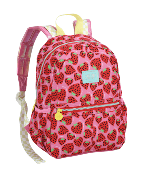 MOCHILA INFANTIL PASSEIO ESCOLAR VERMELHA MORANGO ZOOP