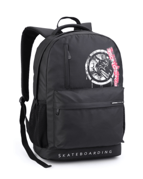 MOCHILA JUVENIL PASSEIO ESCOLAR PRETA RED NOSE SKATEBOARDING SEANITE 