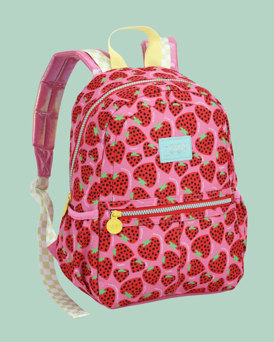 MOCHILA INFANTIL PASSEIO ESCOLAR VERMELHA MORANGO ZOOP